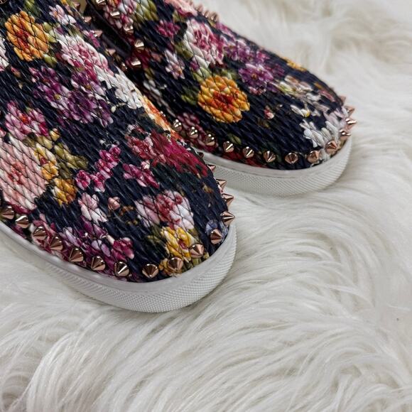 EUC • Christian‎ Louboutin PIK BOAT Quilted Floral Tissu Spike Sneaker Size: 37 - Picture 9 of 11